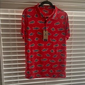 Chubbies Vibrant Red Shark Print Shirt
